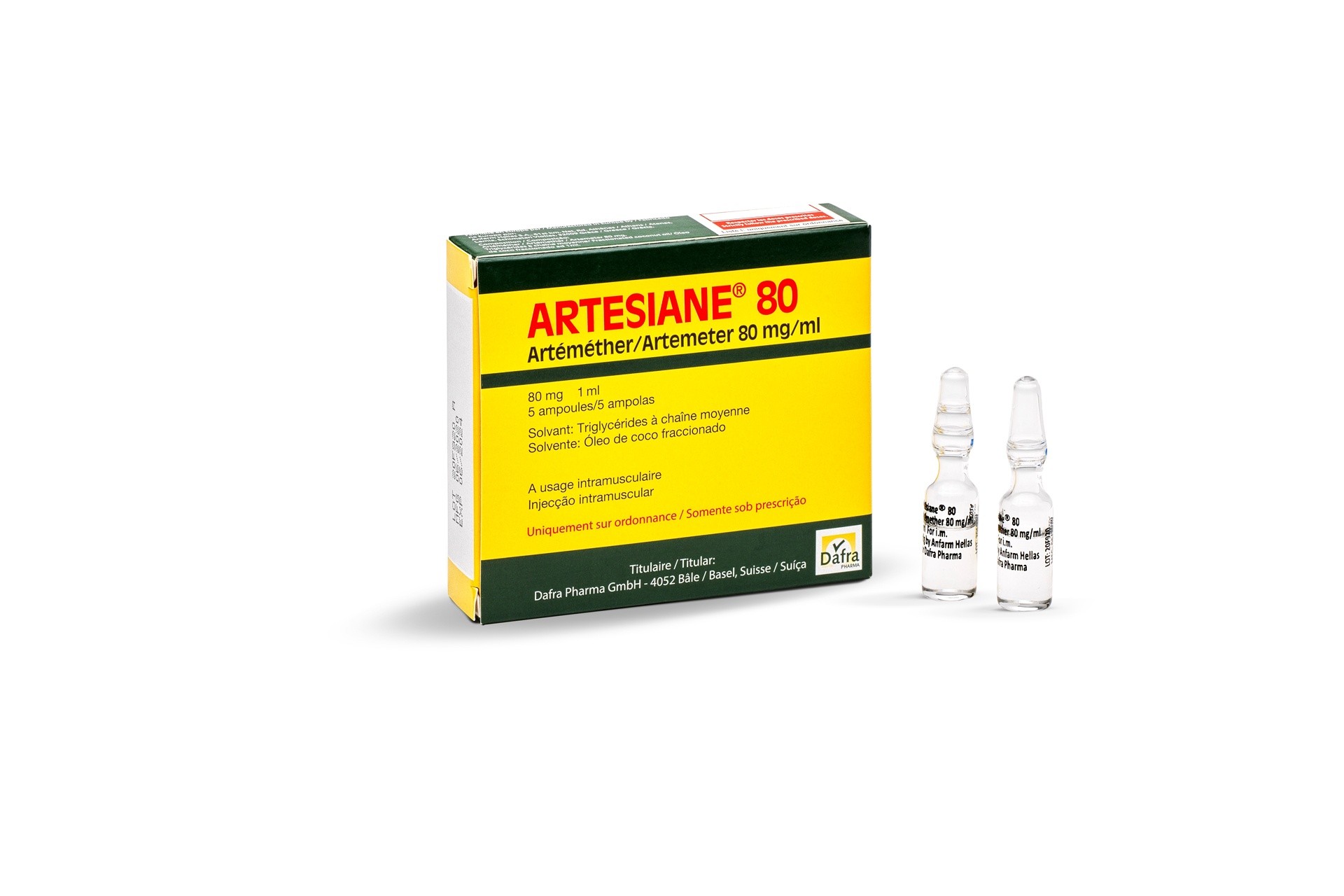 ARTESIANE 80 MG/ML SOLUTION INJECTABLE EN IM BOÎTE DE 5