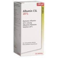 ALBUMINE HUMAINE 20% (200 g/l) Sol. pr perf. Fl/100 ml